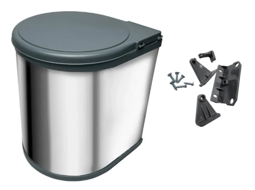 PORTA RESIDUOS REDONDO 14LTS (ACERO INOXIDABL)